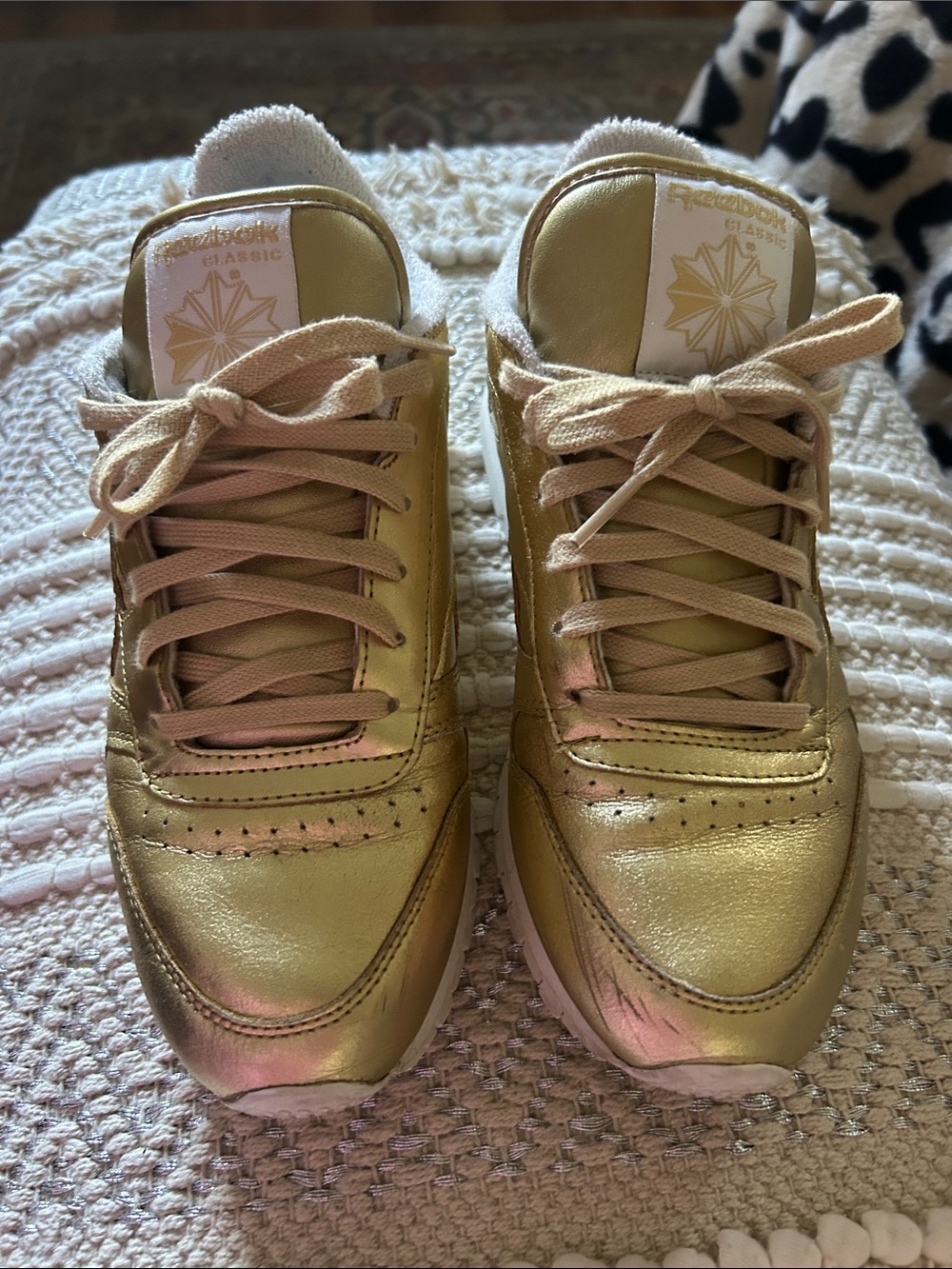 Reebok Gold Metallic Low-Top Sneakers